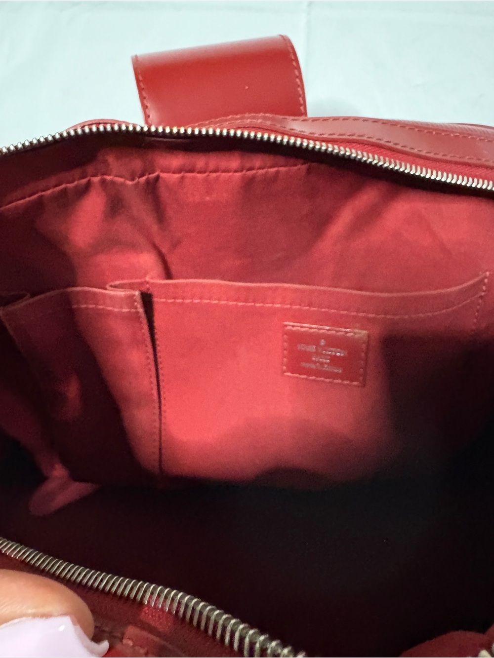 β¨ Authentic Louis Vuitton Bowling Montaigne GM β Epi Leather in Red/Carmine - Picture 10 of 17